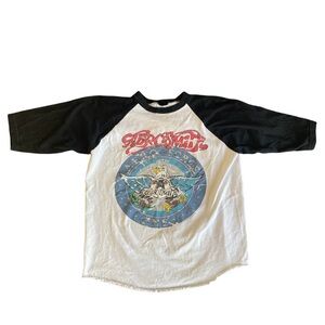 VINTAGE 1997 AEROSMITH AERO FORCE ONE BASEBALL CONCERT SHIRT